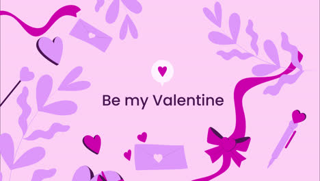 motion graphic of flat valentines day celebration background