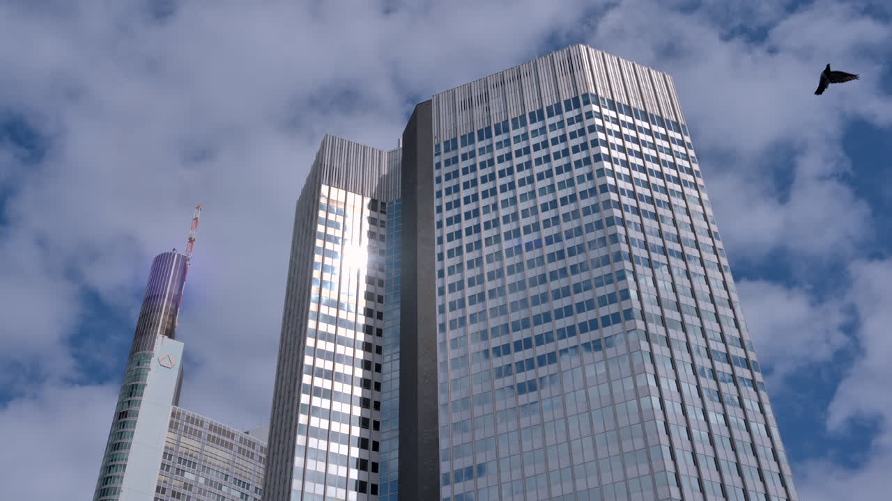 View of a skyscraper in Frankfurt, Germany