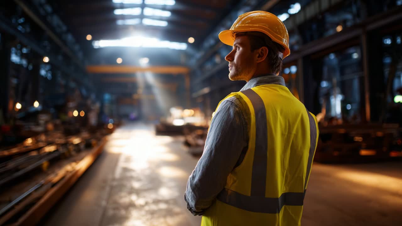 Operaio in fabbrica di produzione