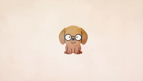 cute cartoon dog with glasses