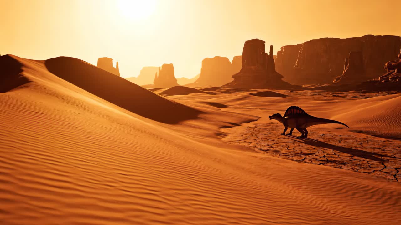Dinosaur in a Desert Landscape