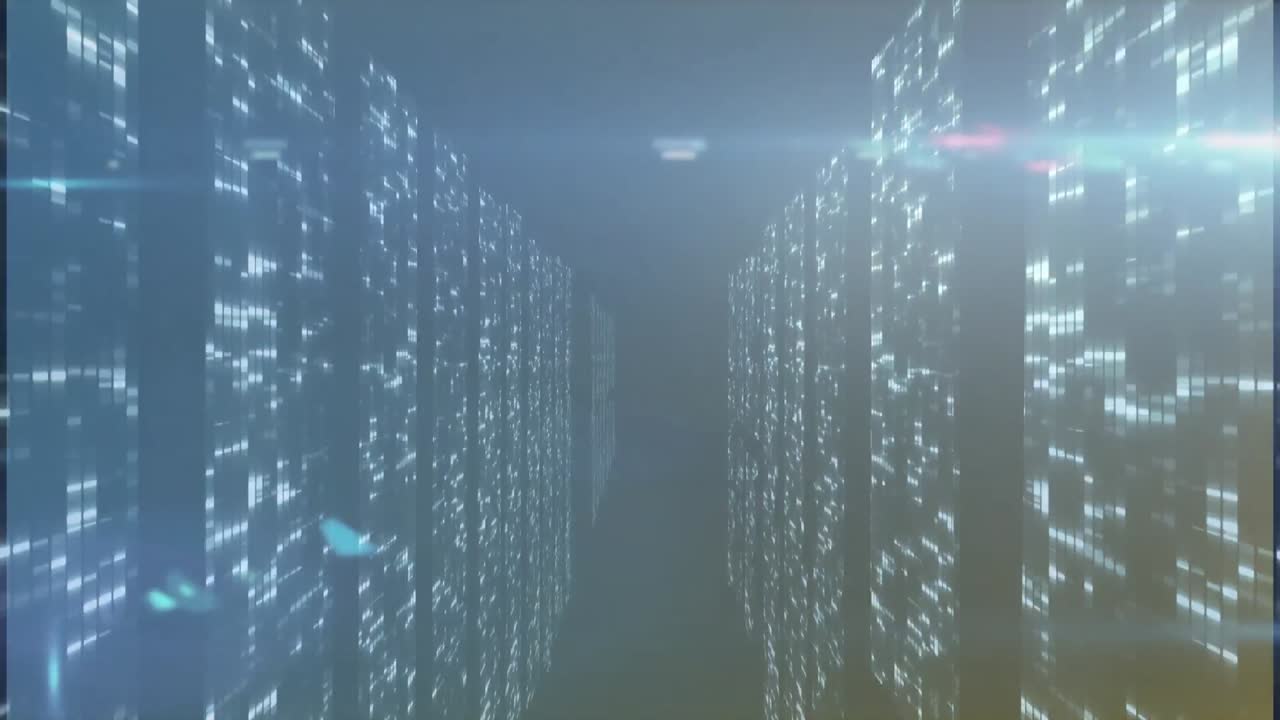 Animation of moving columns on black background