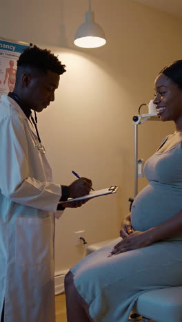 doctor examining pregnant woman