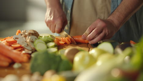 chopping vegetables