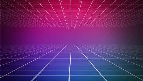 grid on pink to blue background