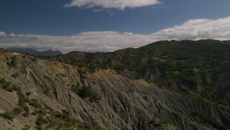 drone flying over the picturesqure trebeshinë-dhëmbel-nemërçkë mountain chain in albania