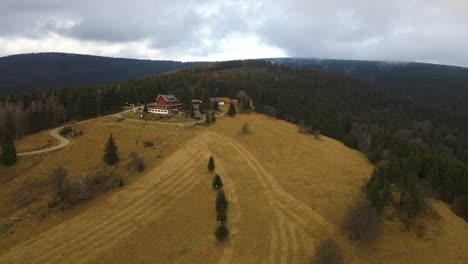 Polish-mountains,-beautiful-weather,-drone-shot