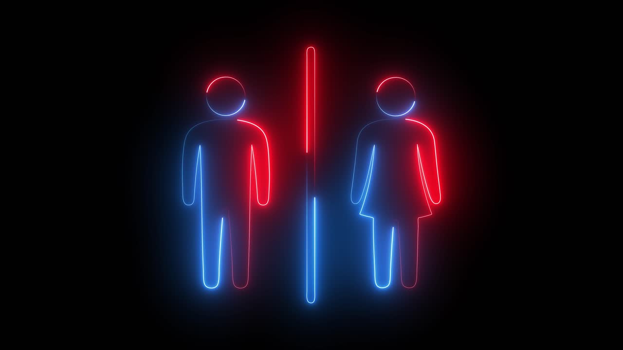 Neon restroom sign