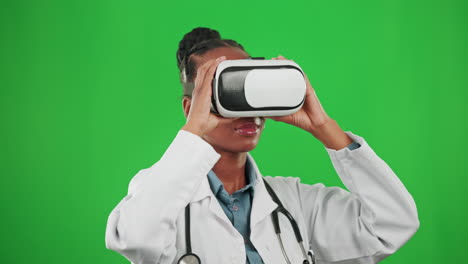 Médico,-Pantalla-Verde-O-Mujer-Negra-En-Vr-3d