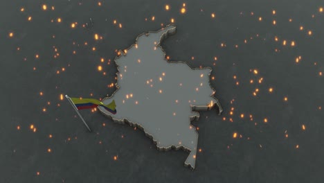 mapa de colombia y fondo de la bandera 4k