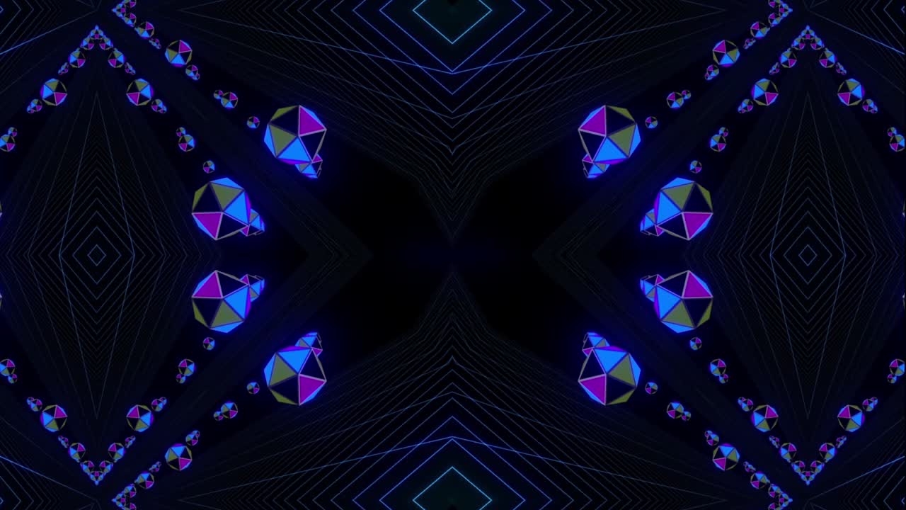 Neon Geometric Kaleidoscope Visuals
