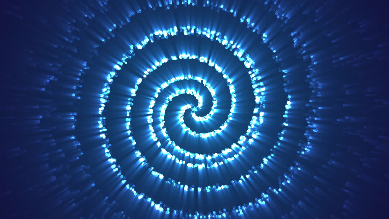Sfondo Astratto Rotante con Spirale Dinamica di Luce Blu