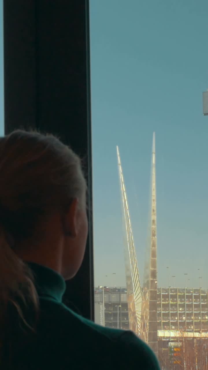 View of a modern bridge from a window