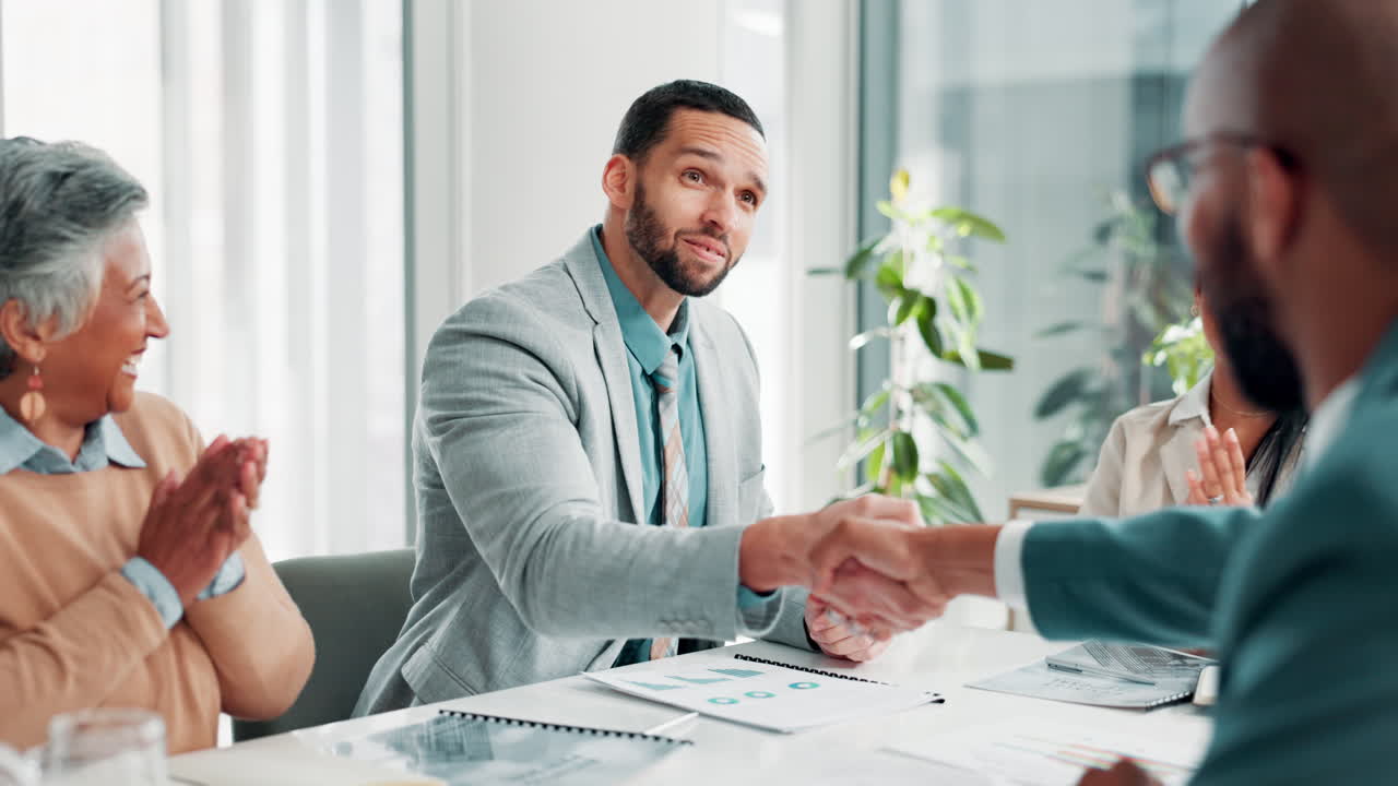 Successful Business Meeting with Handshake
