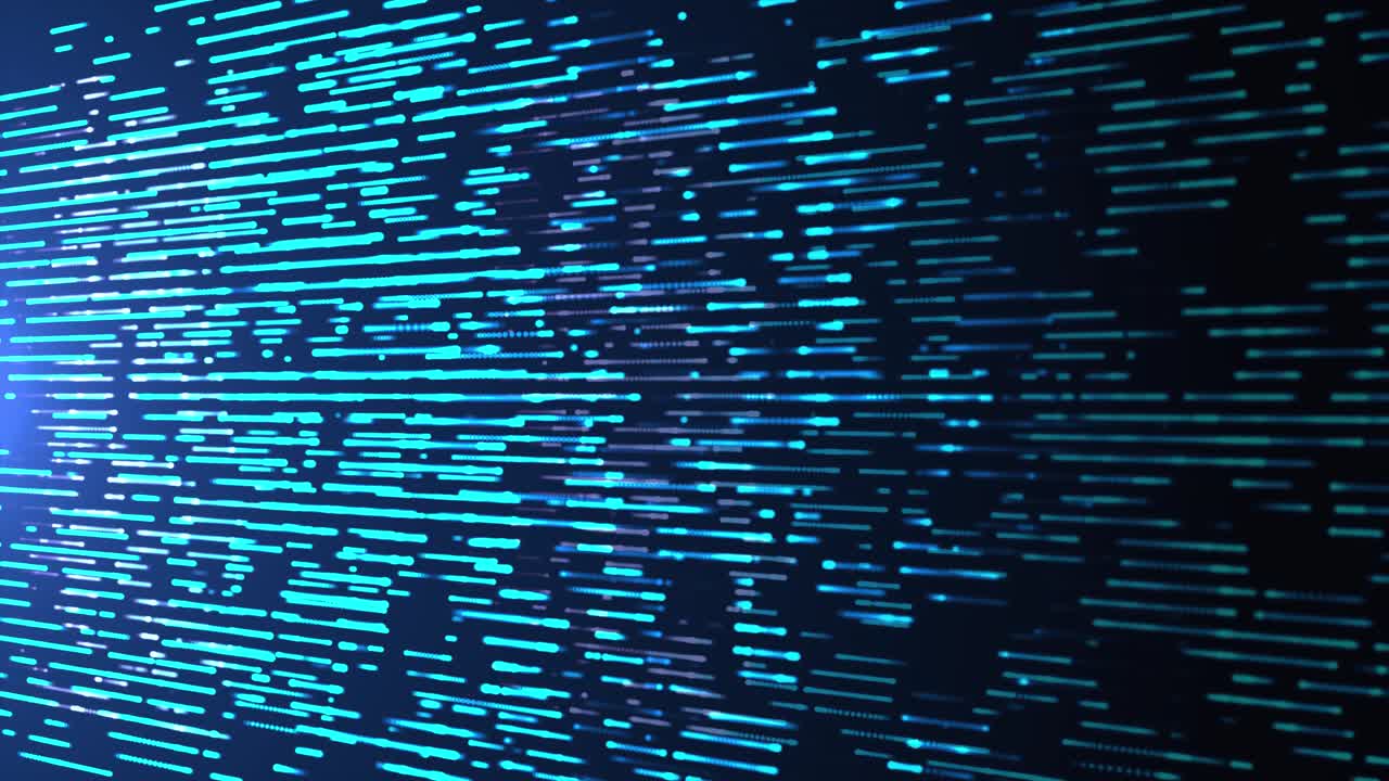 Digital abstract directional neon lines geometric line strips flowing loop background 4k 3d