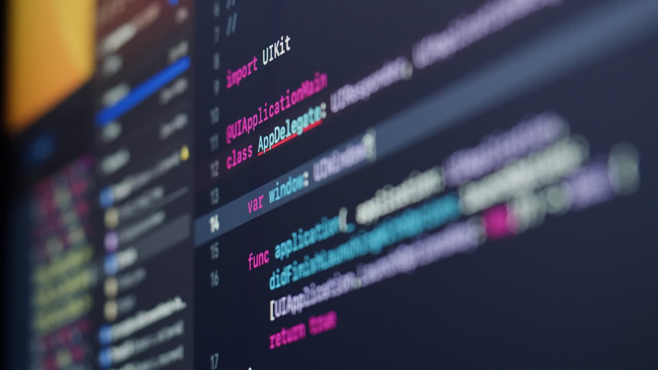 Close-up of Computer Screen Showing Code