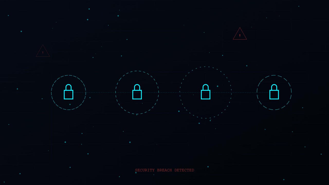 Digital Security Interface Showing System Encryption and Breach Alert