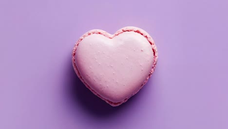 heart-shaped pink macaron