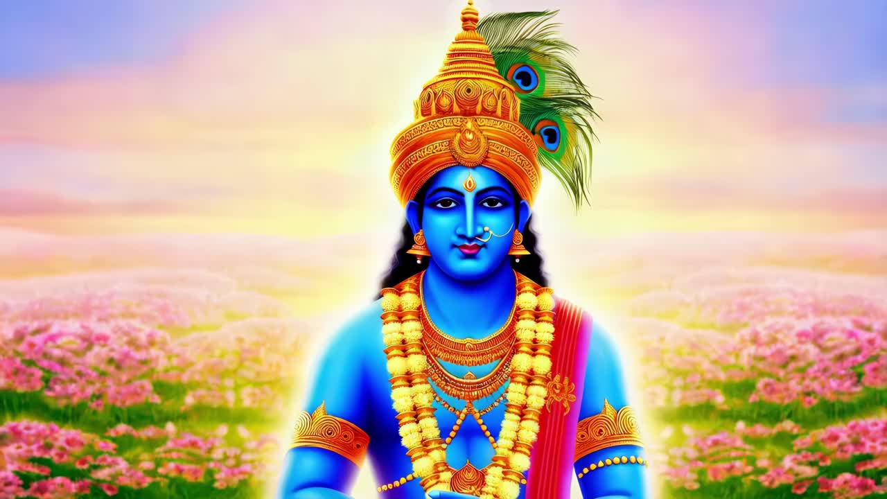 el señor krishna en un entorno sereno