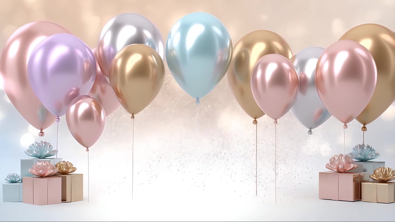 Sfondo di compleanno con palloncini 4K