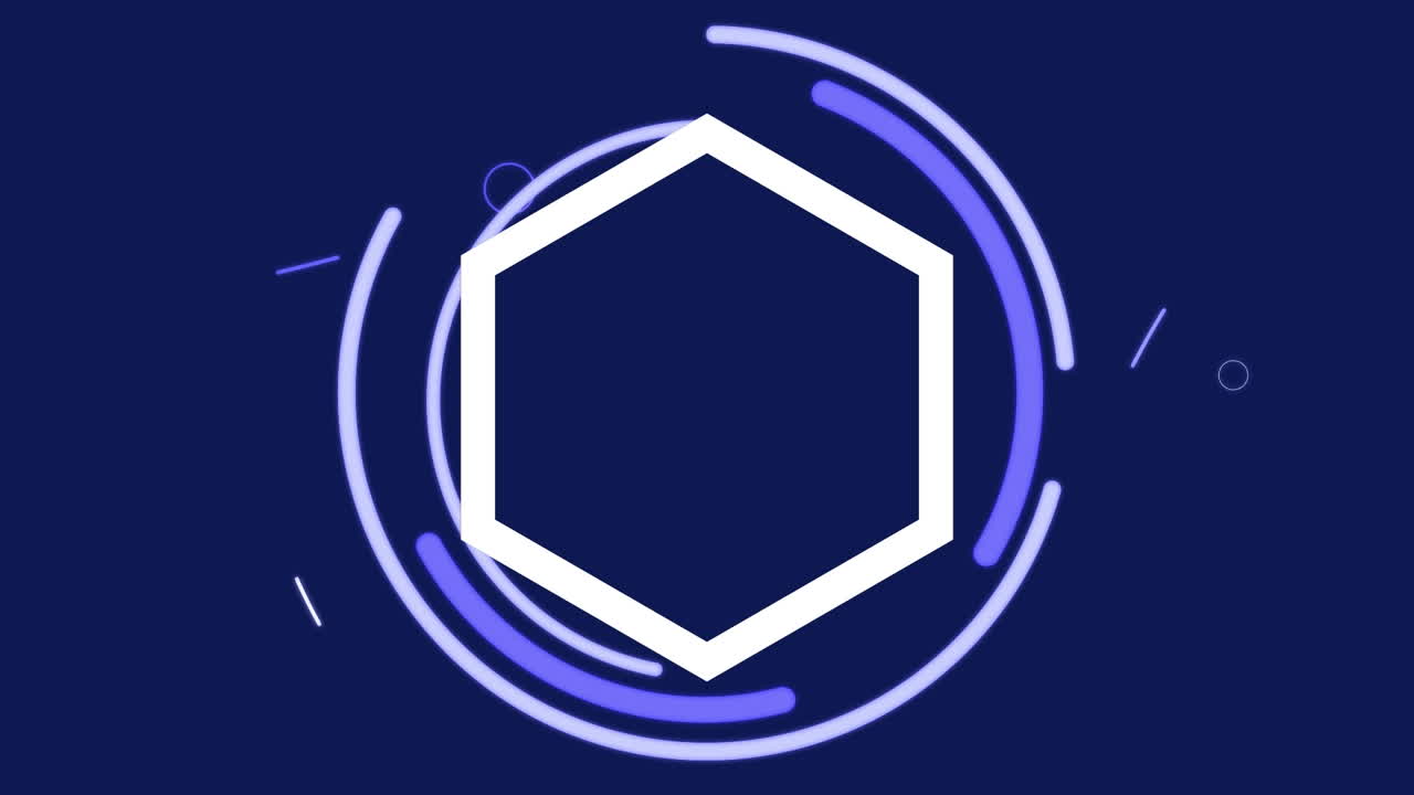 파란색 배경에 움직이는 모양의 애니메이션