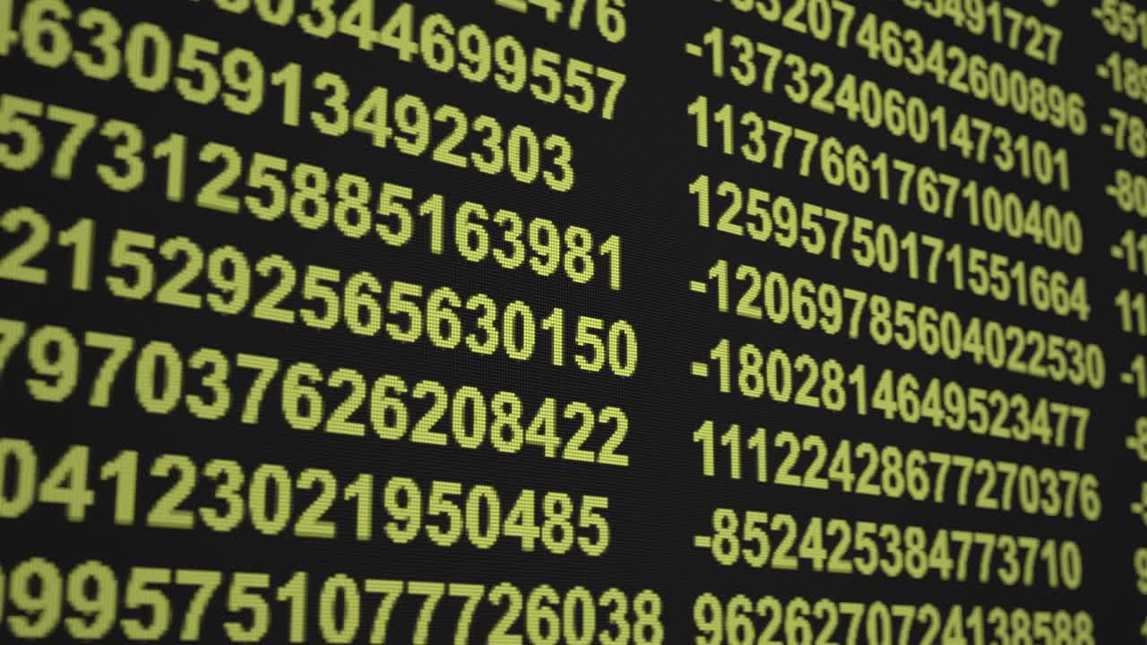 tablero de puntuación digital números amarillos píxeles animación de la pantalla de la computadora