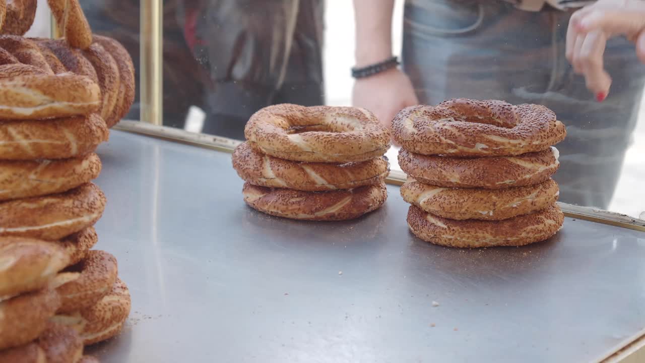 pilas de simit turco