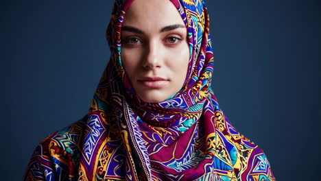 young woman wearing a vibrant hijab