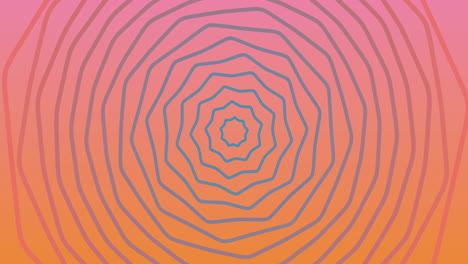 Spirale-Im-Psychedelischen-Stil-Mit-Sich-ändernden-Formen-In-Einer-Schleife-über-Einem-Rosa-orangen-Farbverlaufshintergrund