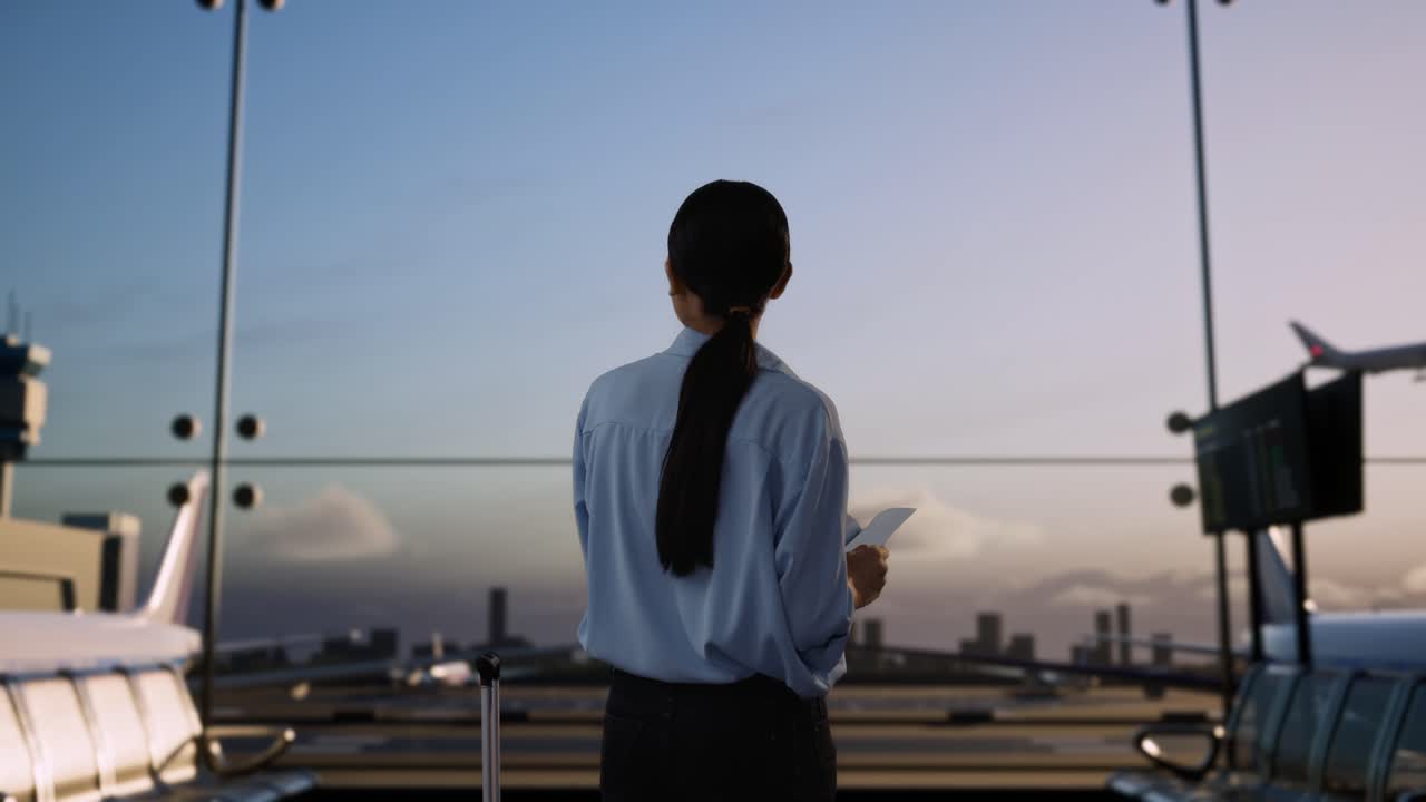 공항에 있는 여자