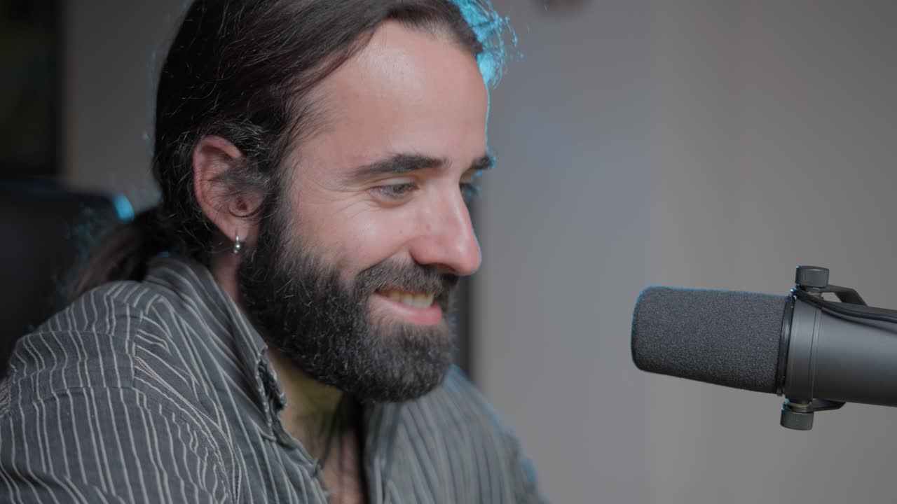 Man recording music in a home studio
