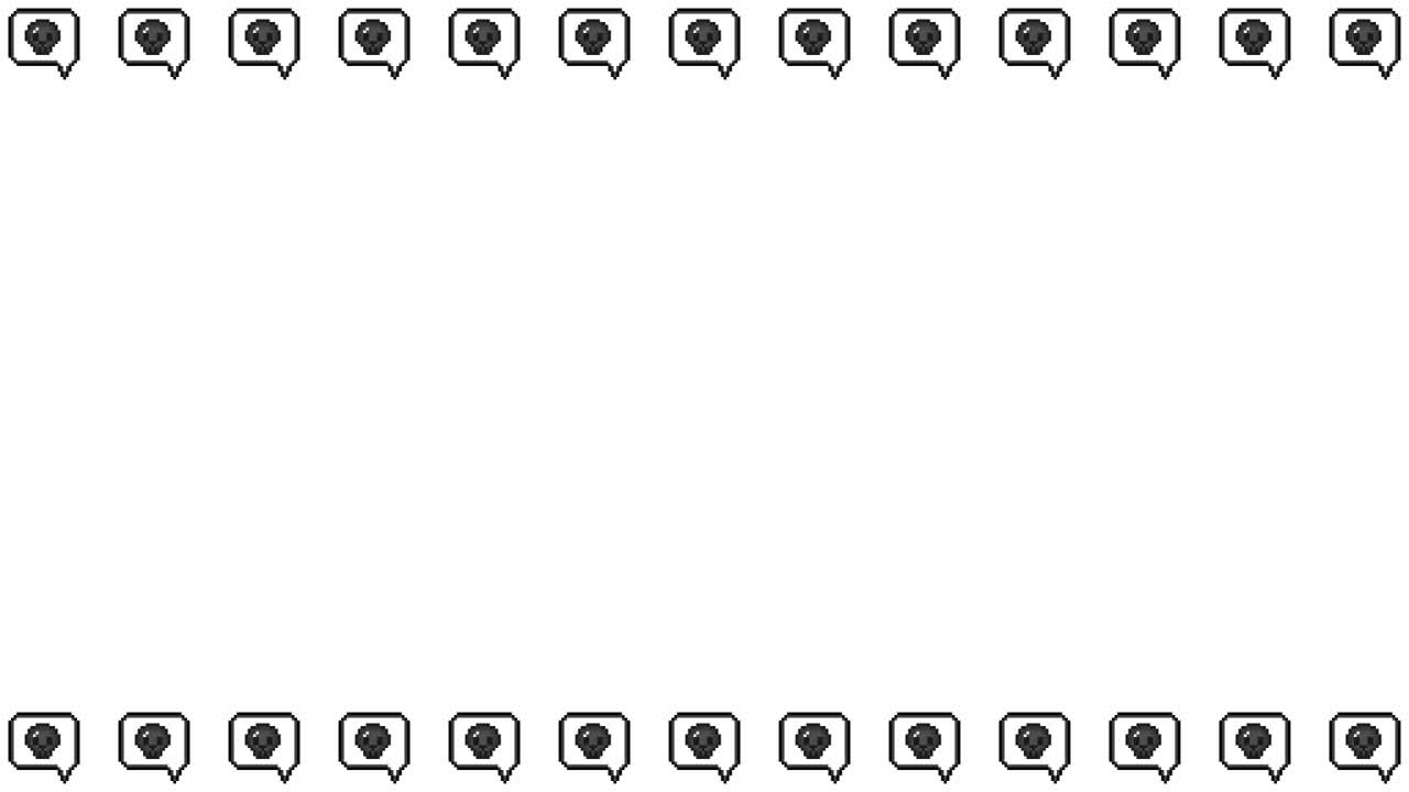 Pixel Art Speech bubble icon Skull Frame Animated Overlay 1080p Transparent 30 fps (6).mov