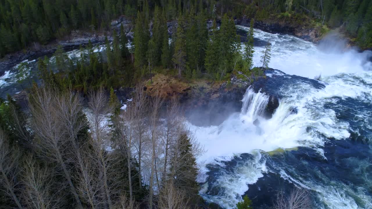 la cascada de ristafallet en la parte occidental de jamtland está catalogada como una de las cascadas más hermosas de suecia.