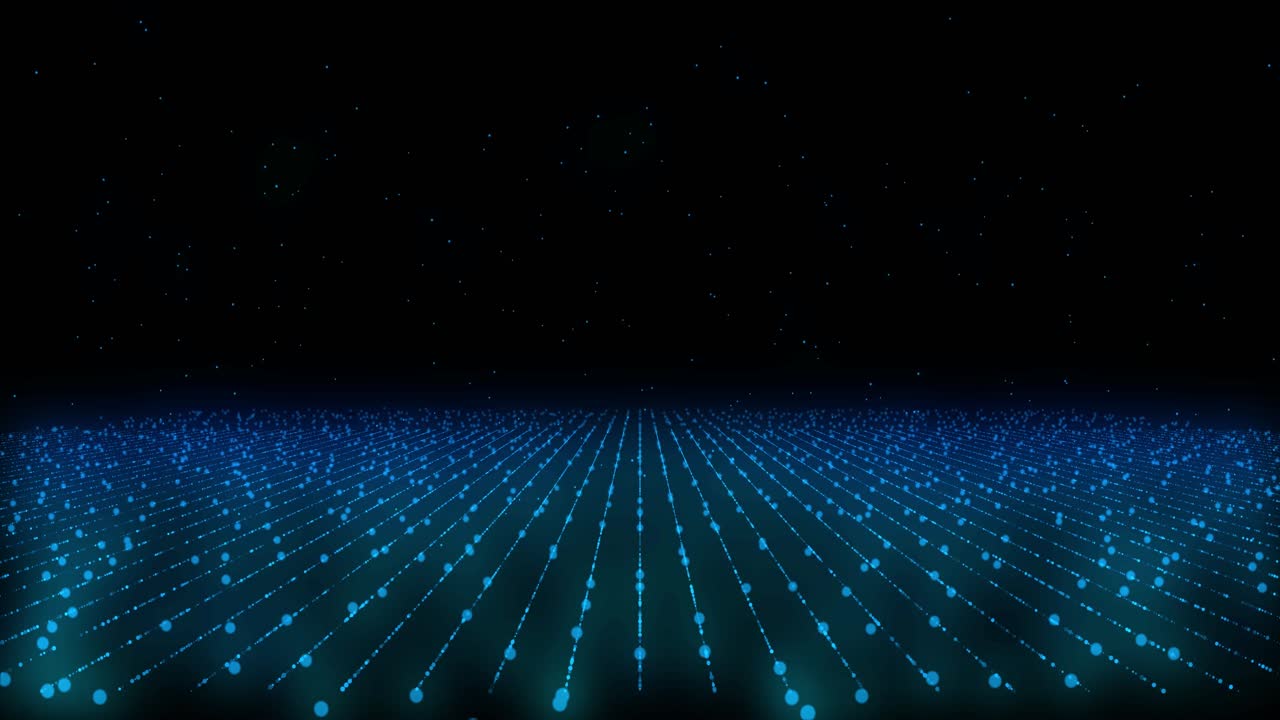 Digital data cyber cyberspace technology hud grid video news studio wave lines background hightech