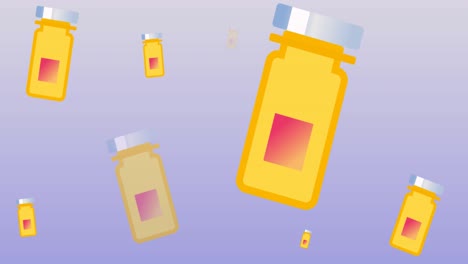 animation of box of pills icons on blue background