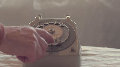 dialing a number on vintage phone