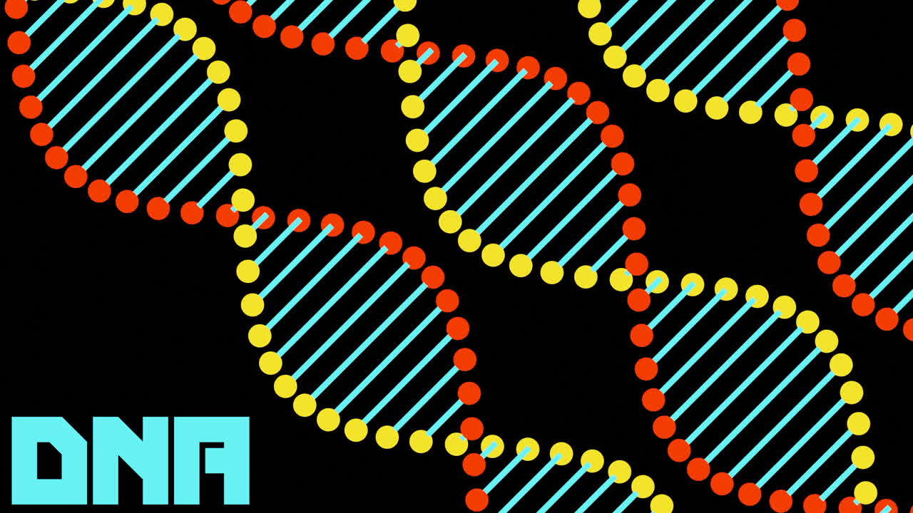 ilustración colorida de doble hélice de adn