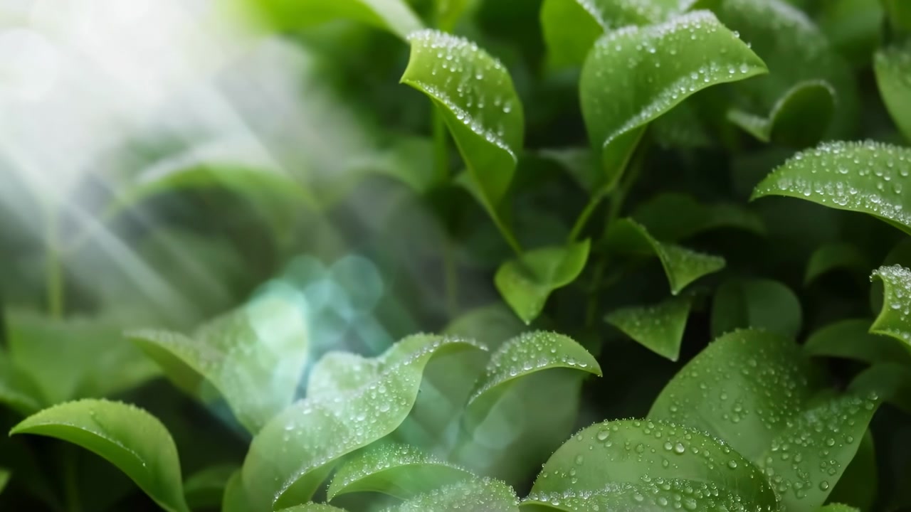 Un allestimento di illuminazione commerciale caratterizzato da una luminosa illuminazione naturale proveniente da una lampadina di vetro annidata tra un lussureggiante fogliame verde, catturata in una vista laterale ravvicinata. Questa scena incarna l'essenza di un