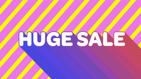 Huge-sale-graphic-on-pink-and-yellow-diagonal-striped-background