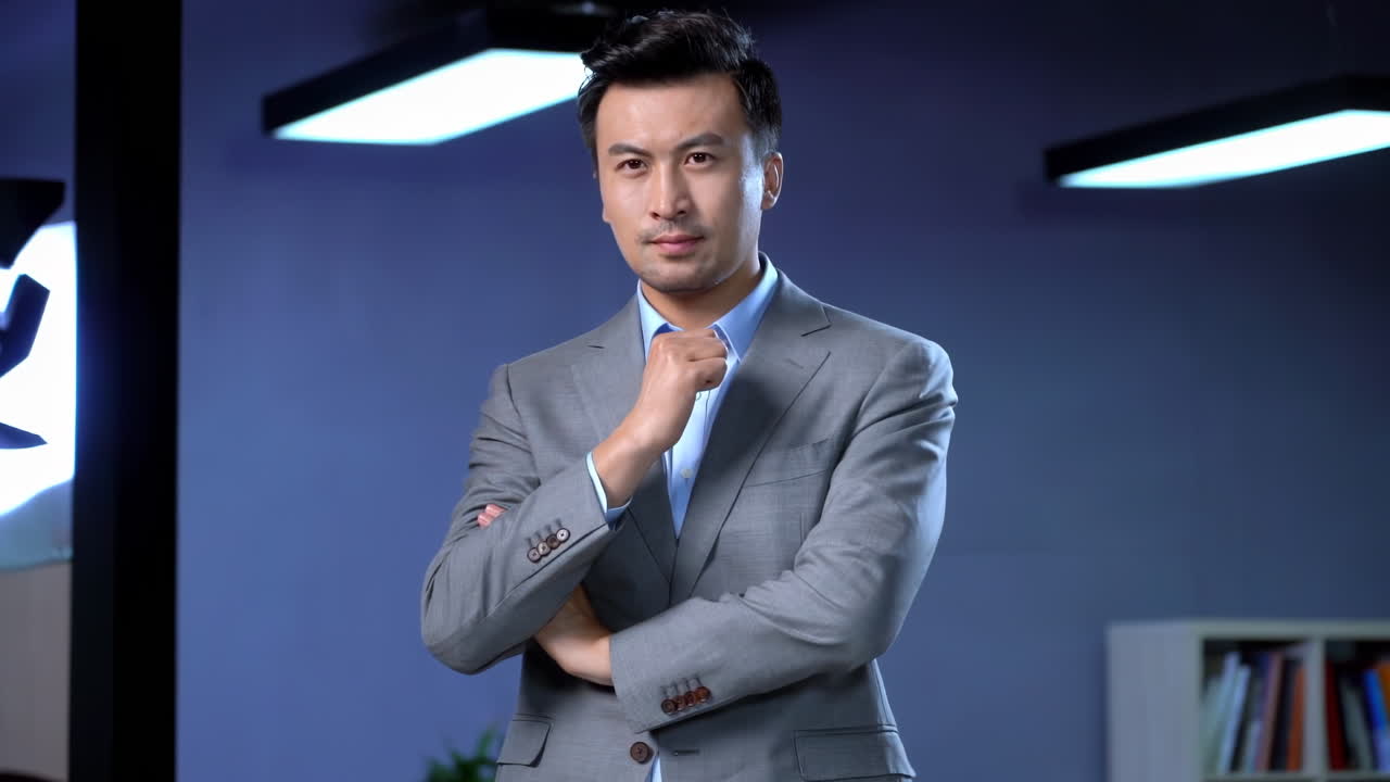 Confident ceo or leader businessman wearing suit with shirt, standing ...