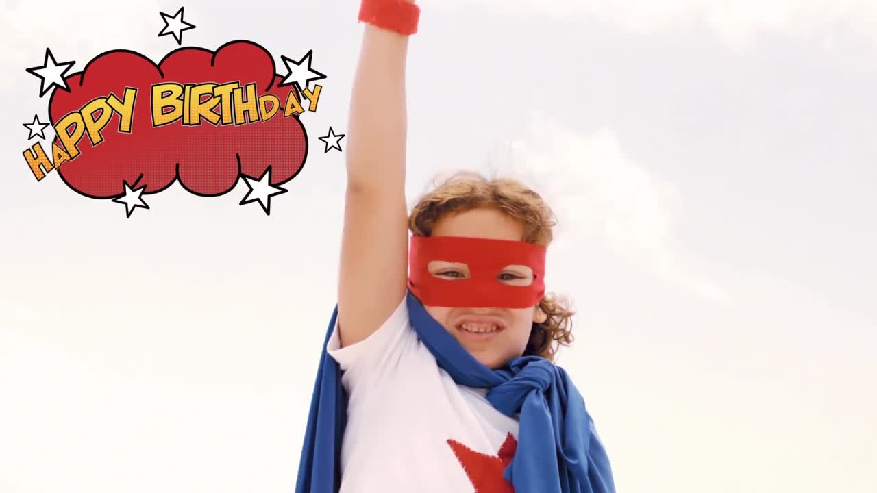 연설 거품에 쓴 생일 축하