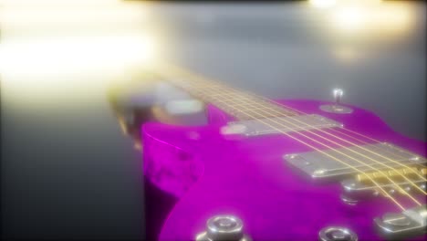 Guitarra-Eléctrica-En-La-Oscuridad-Con-Luces-Brillantes