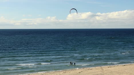 surfers performing sea activities on tropical hayle beach in cornwall, england