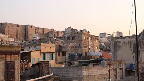 view of arab old town rooftops in tripoli, northern lebanon