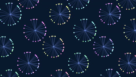 Abstract circles and lines in blue and purple pattern