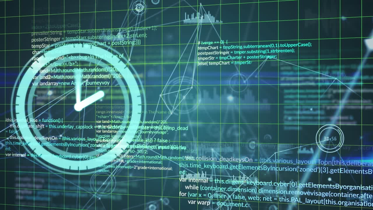 Animation of clock ticking over data processing