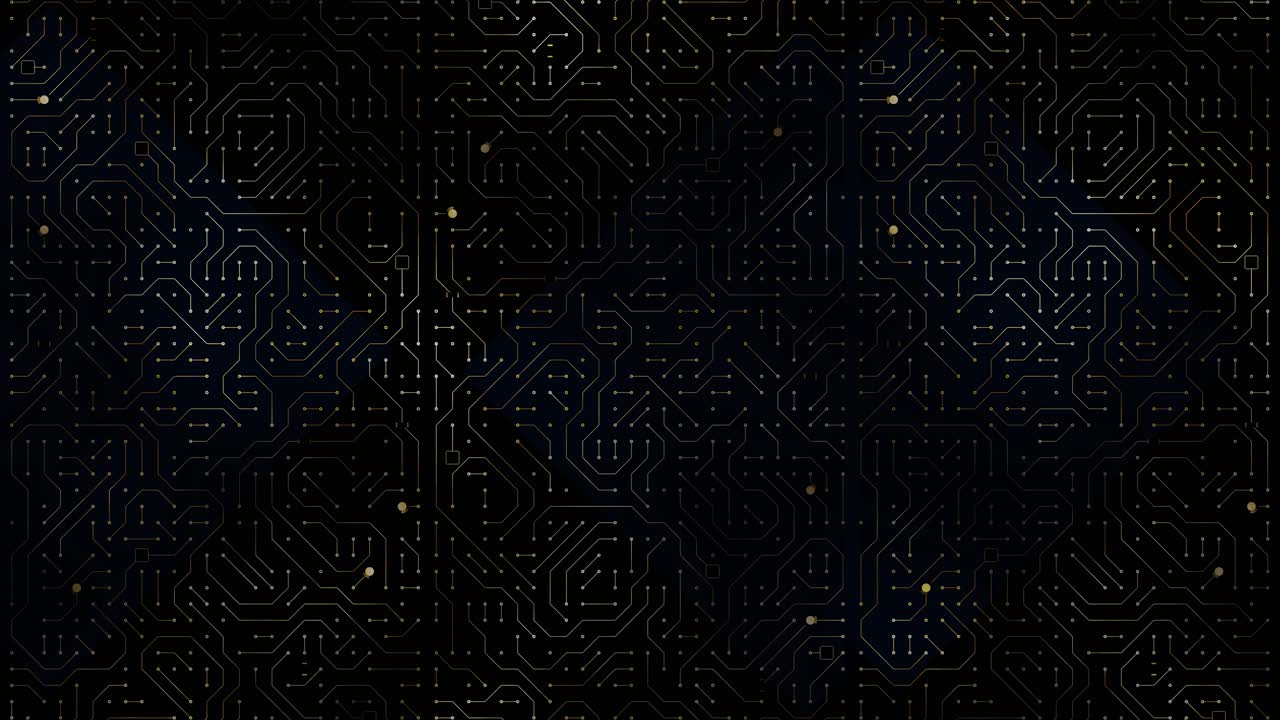 pulsating circuit board pattern, complex structure of electronic futuristic background, microchip, motherboard