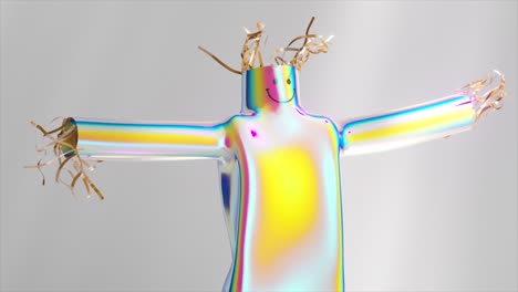 espantapájaros holográficos de arco iris