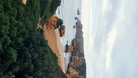 Camilo-Beach-at-Algarve,-Portugal-With-Turquoise-Sea-in-Background