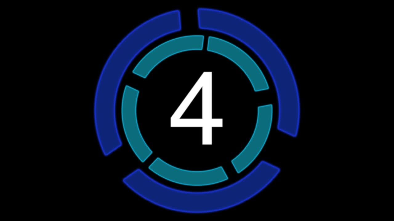 Digital blue film countdown in futuristic style
